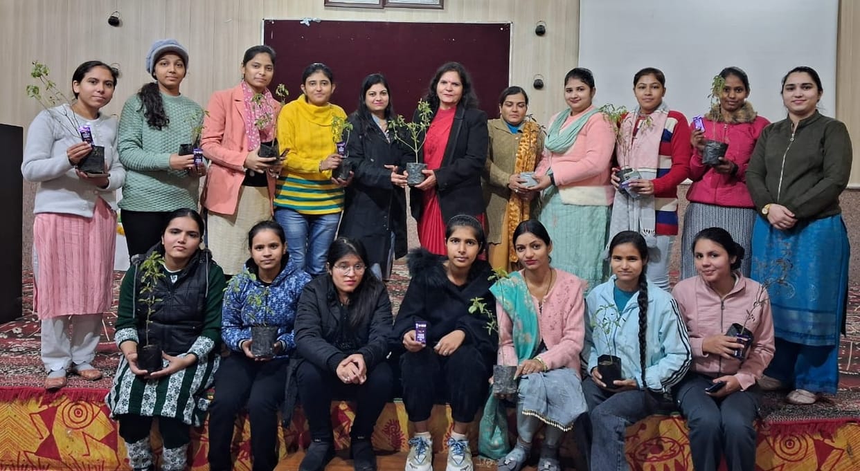 Tulsi distributed to girl students