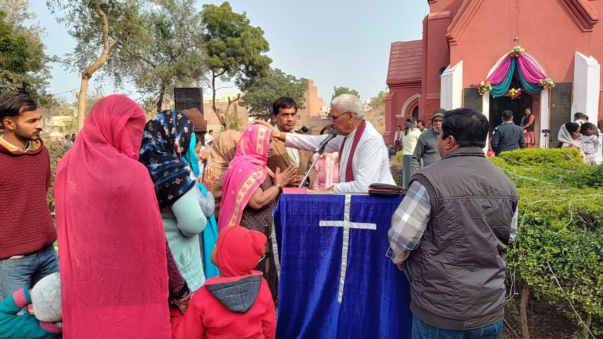 Christians prayed and celebrated on Christmas.
