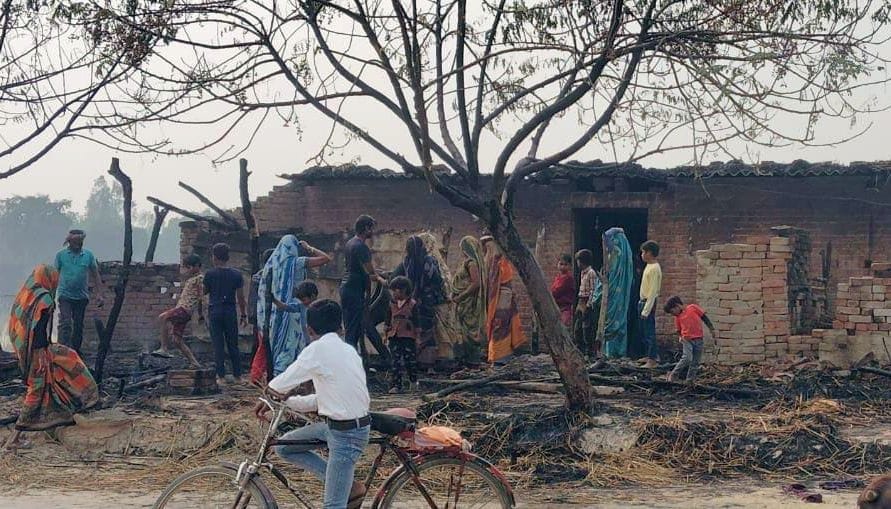 Thousands of households burnt to ashes in fire caused by leaking cylinder