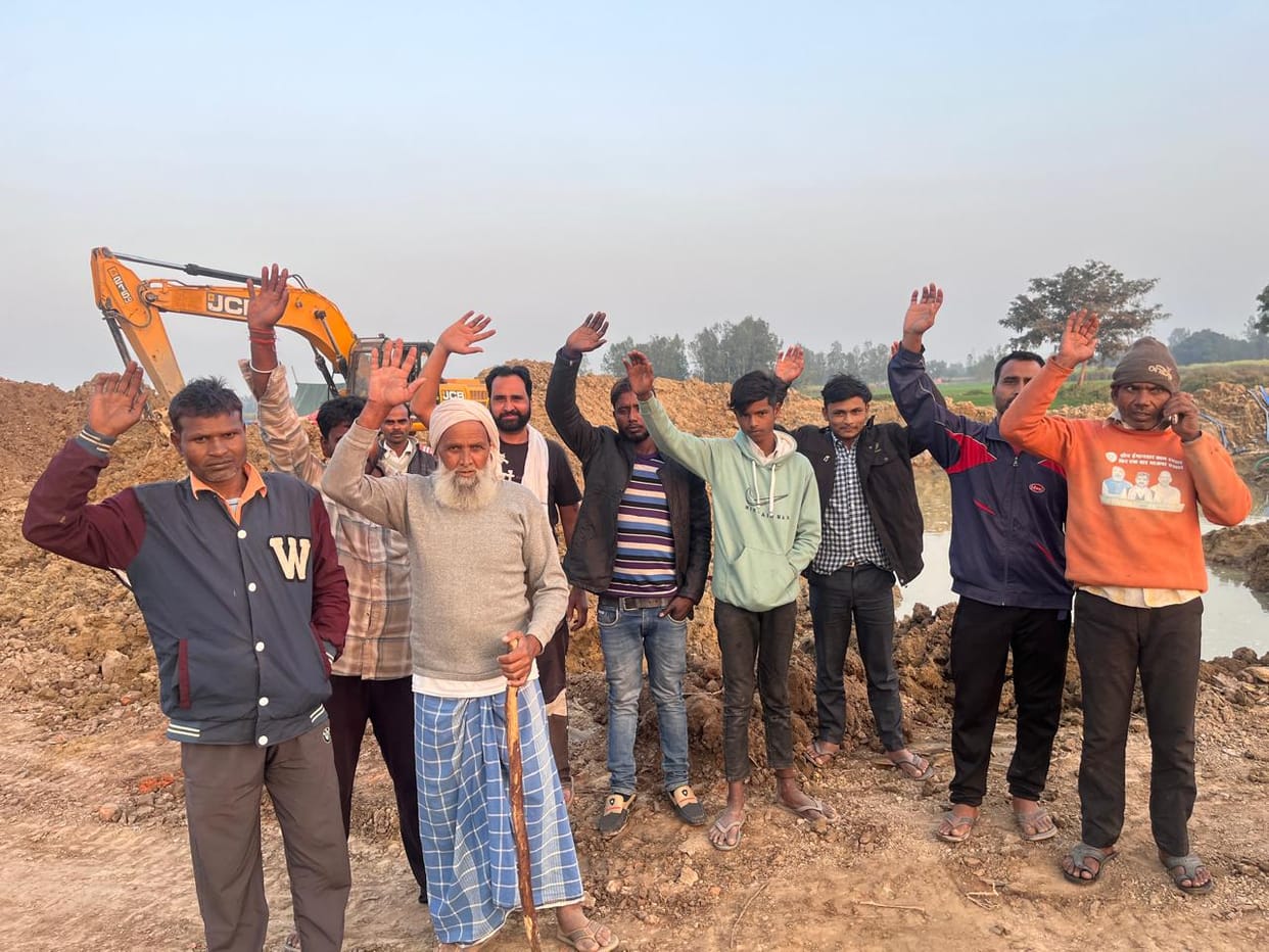 Minor dammed for culvert construction, 80 bigha crop submerged