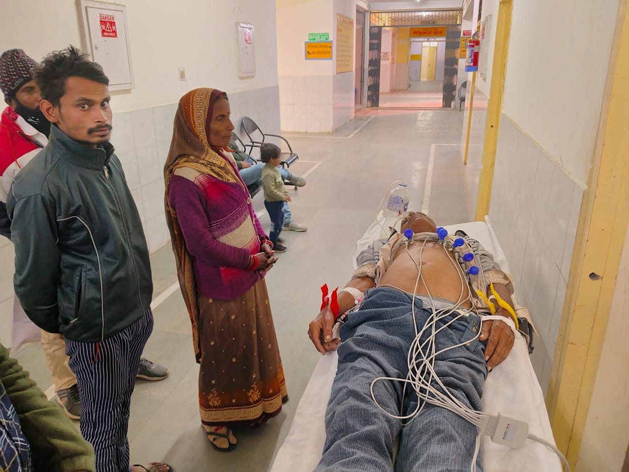 Condition of District Hospital...Patients are bringing blankets from home, ECG test in the verandah