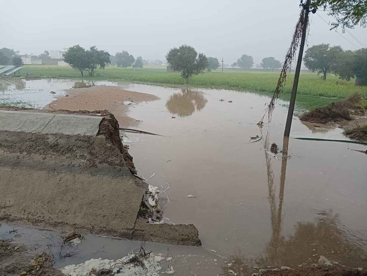 Farms submerged due to canal breaking in Mahendragarh