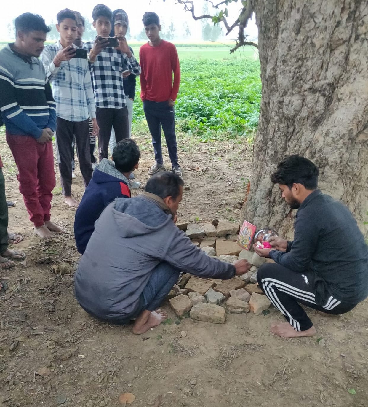 Started worship by placing the idol of God in village Sangrampur