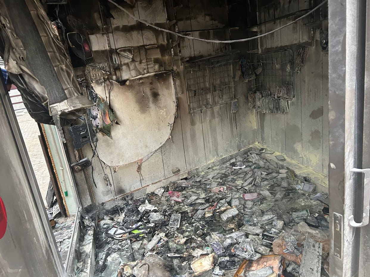 Fire breaks out in mobile shop, goods worth six lakhs burnt to ashes