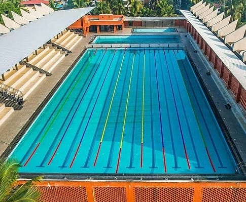 The swimming pool will be 25 meters wide and 50 meters long