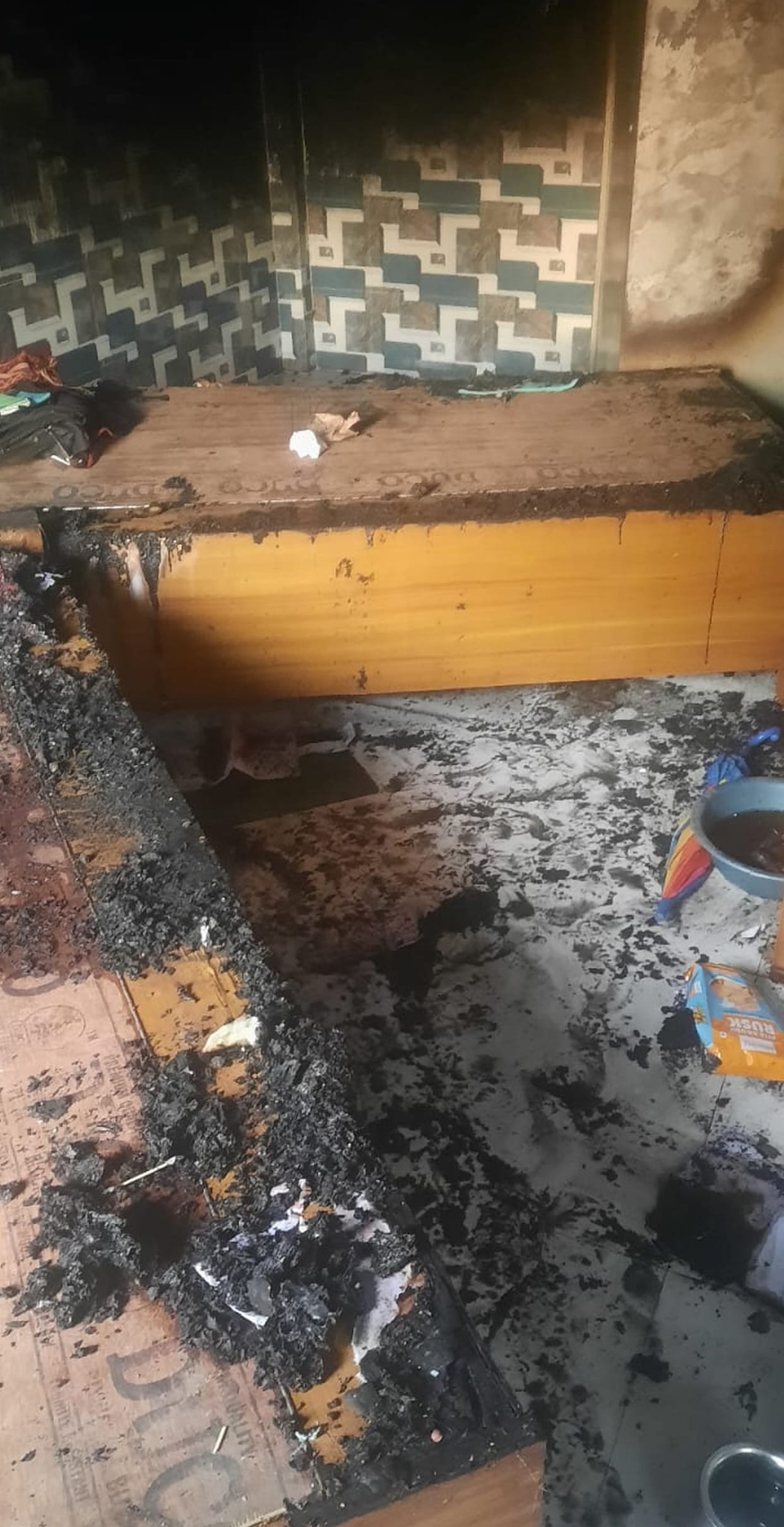 Short circuit in LED TV, person burnt due to fire in room