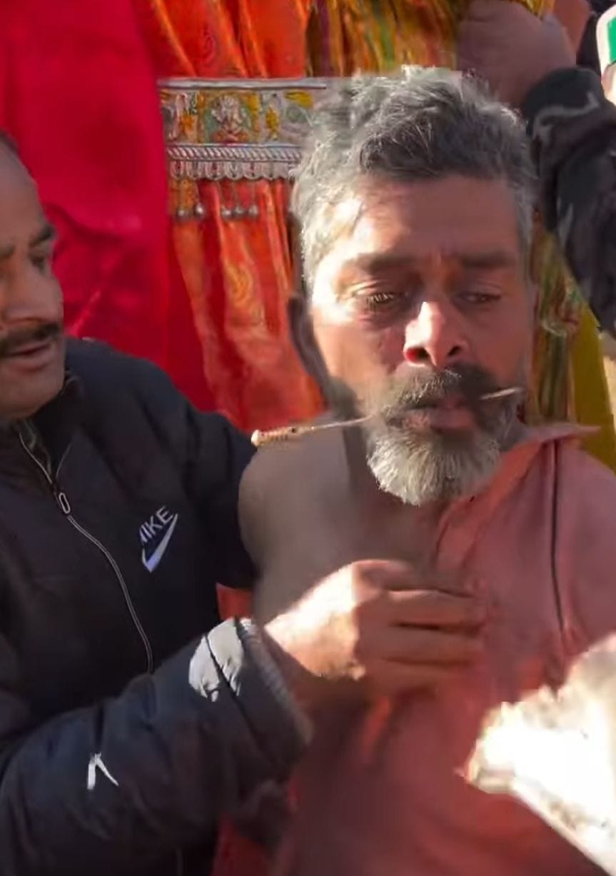Gur followed the tradition by pouring balm