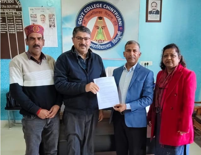 Agreement signed between Chintpurni College and Bharwain School