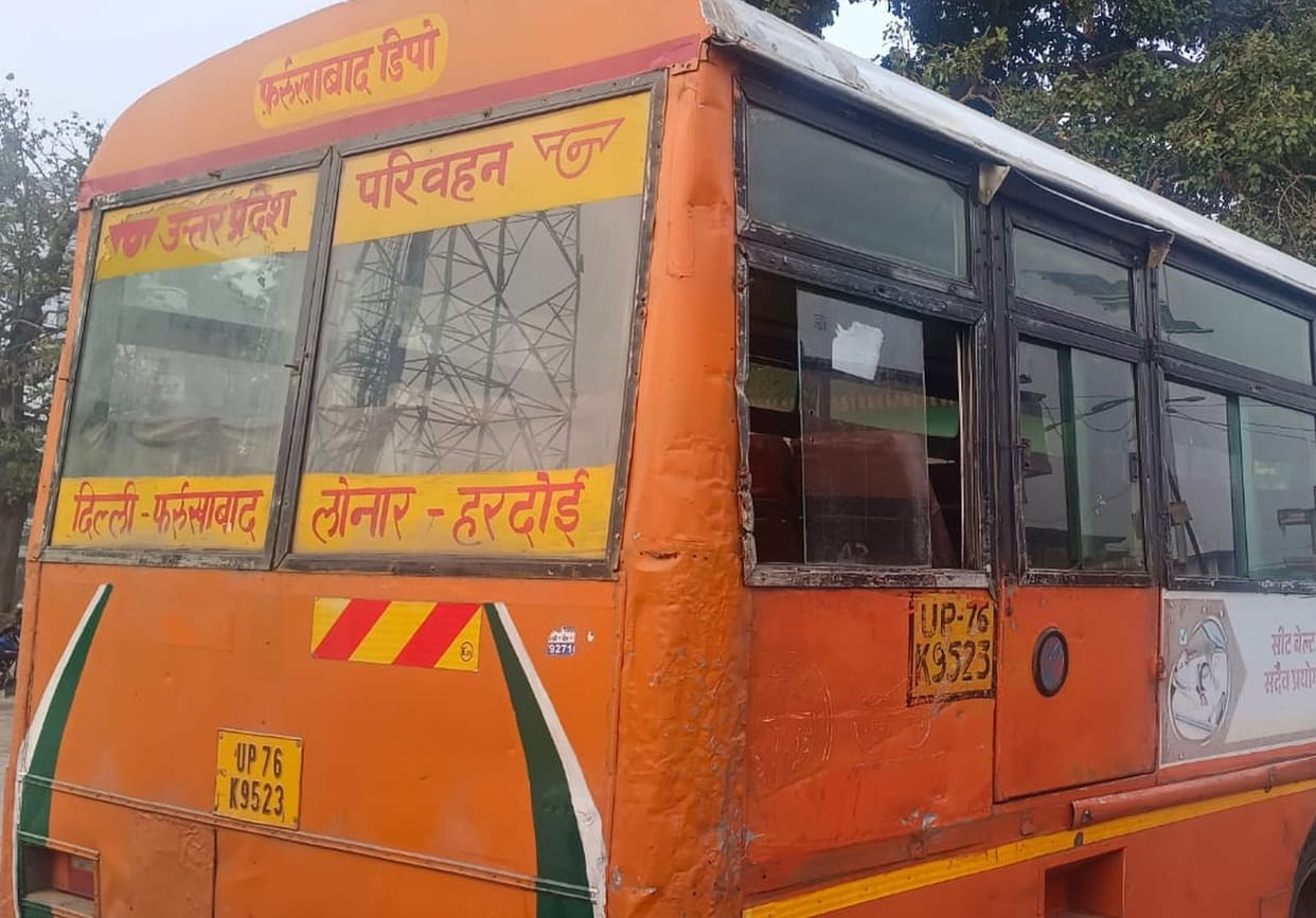 Cold is blowing through the broken windows of buses, passengers are shivering