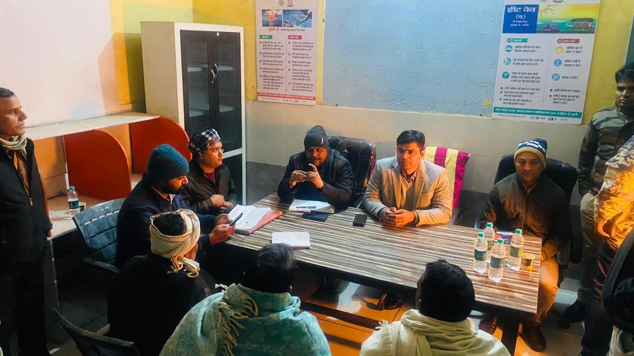 Officials heard the problems of the villagers in the night Chaupal