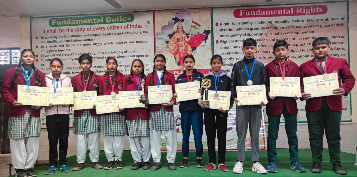 Students hoisted the flag in Kabaddi and were honored