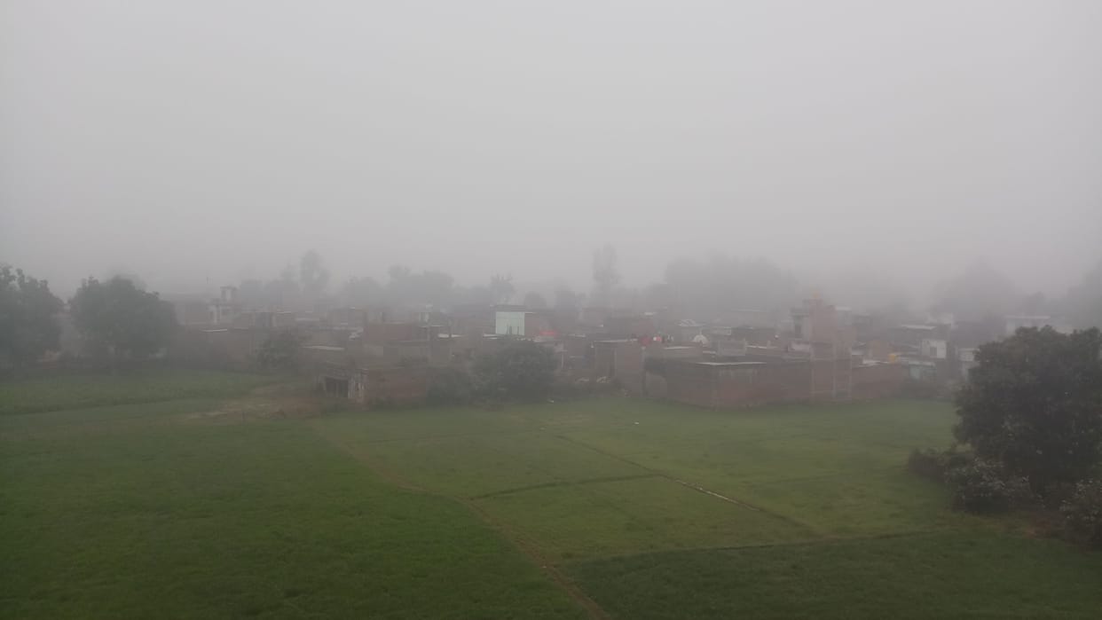 Fog rained in drops till afternoon, chill increased
