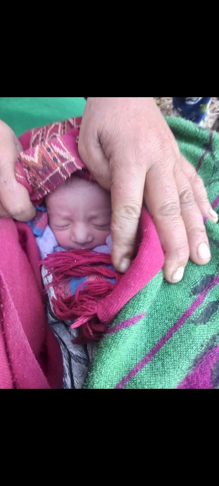 Newborn left dry in extreme cold