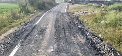The road constructed at a cost of Rs 42 lakhs collapsed within a month