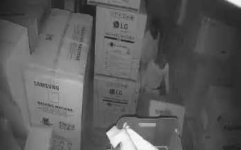 Thieves took away ACs, washing machines in a pickup from an electronic goods warehouse
