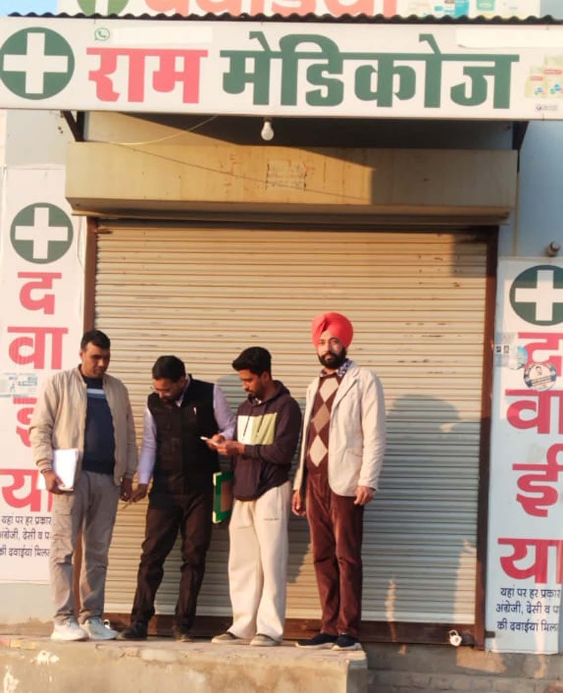 Banned pills recovered from a medical store in Odhan, the team sealed it