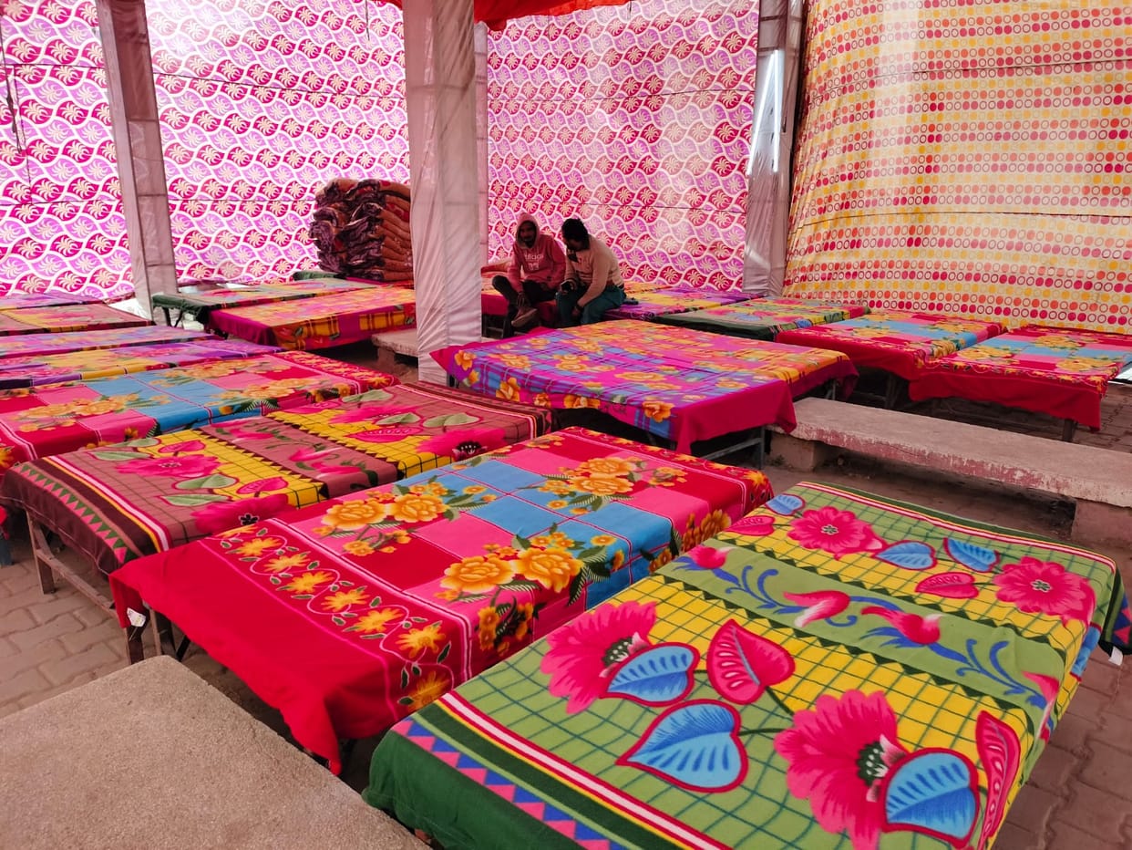 Condition of night shelter improved... Blankets of patients changed in the ward.