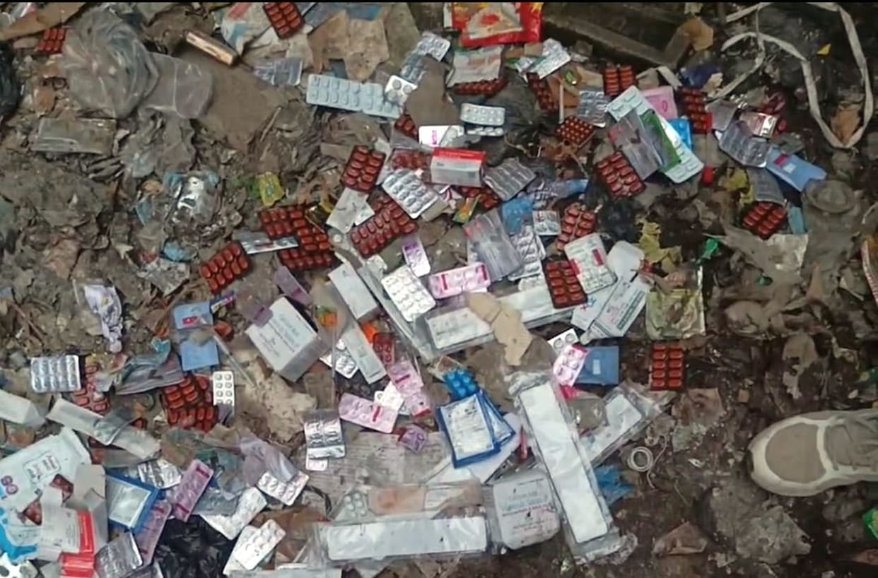 Hospital medicines thrown in the garbage, video goes viral