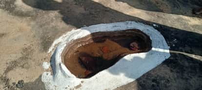 Footprints of Ram, Sita and Lakshman in Pathara village Villagers demand government to provide protection