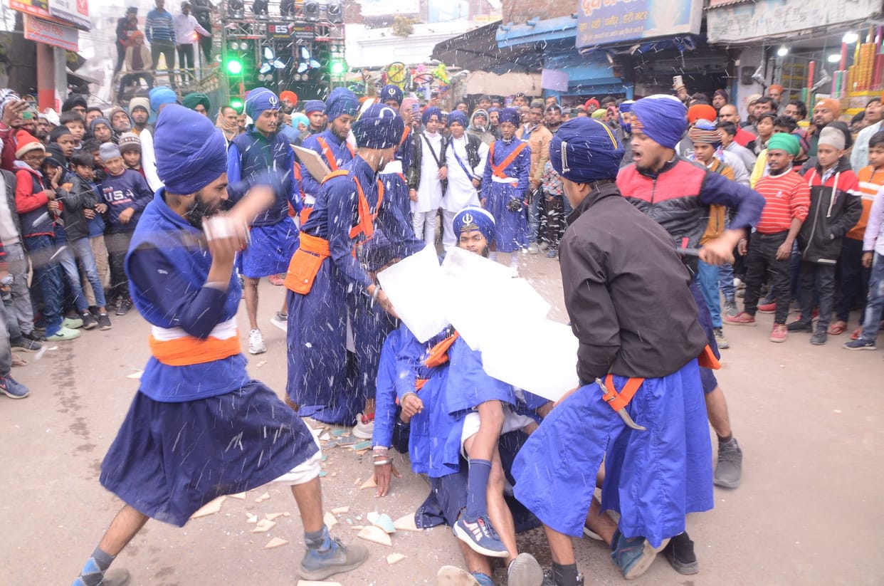 Nagar Kirtan taken out under the leadership of Panj Pyare on Prakash Parv