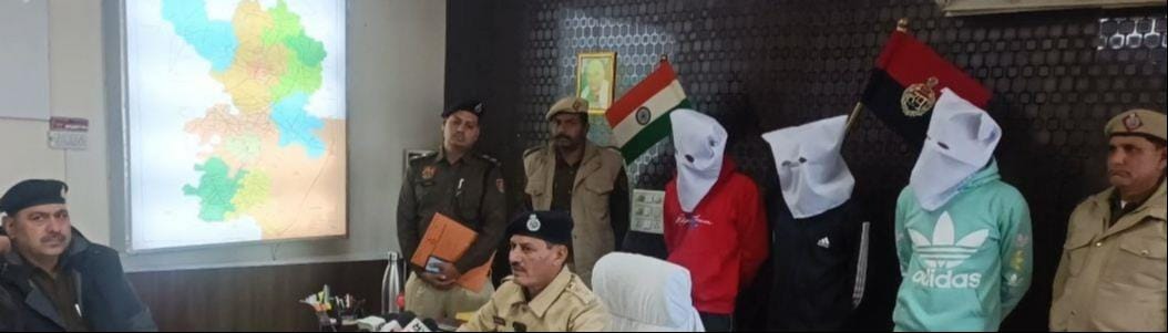 Three accused arrested for robbing cash by firing in the air at a petrol pump