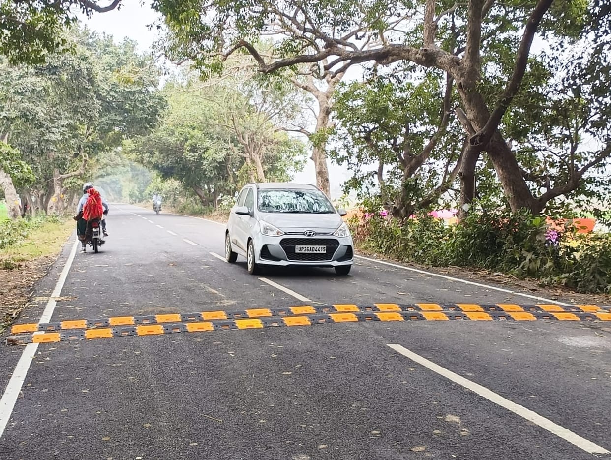 After the accidents, the responsible people woke up, speed breakers are being built on the forest road