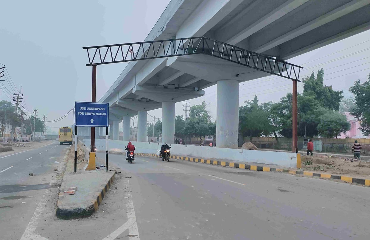 Work on installing iron shed on Surya Nagar underpass begins