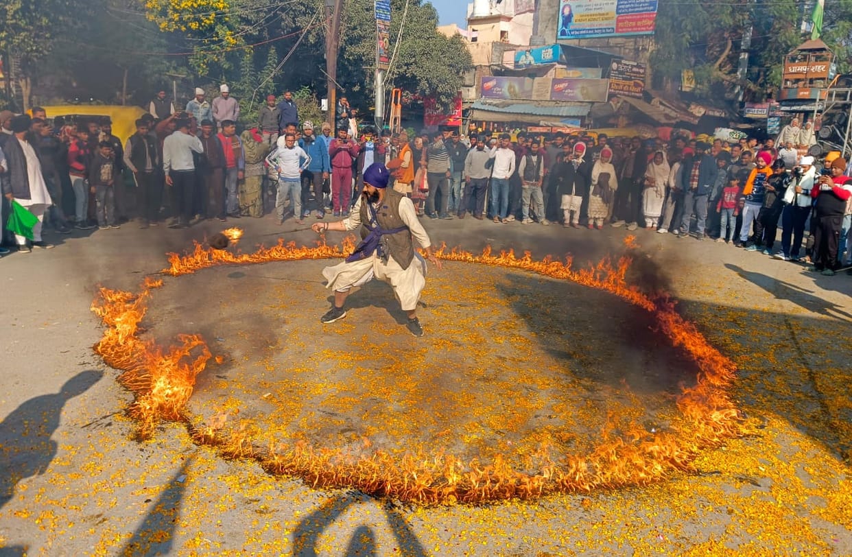 Sikh Sangat performs Nagar Kirtan on Prakash Parv