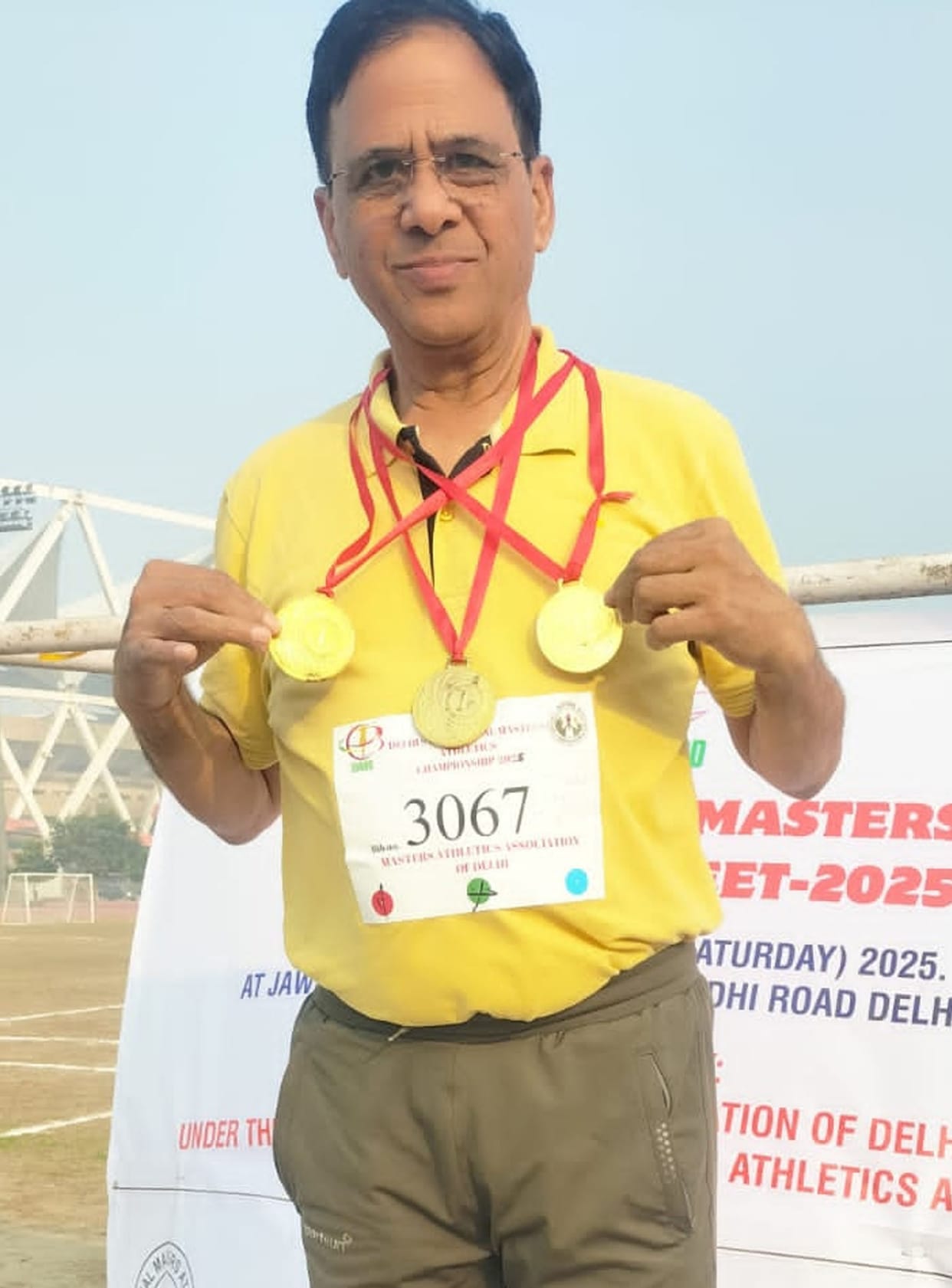 Athlete Jaipal Dahiya won three gold medals