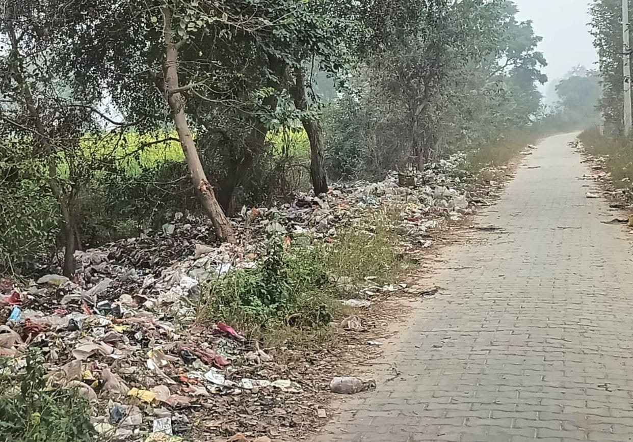 Municipal workers are picking up garbage from homes and throwing it on the roadside