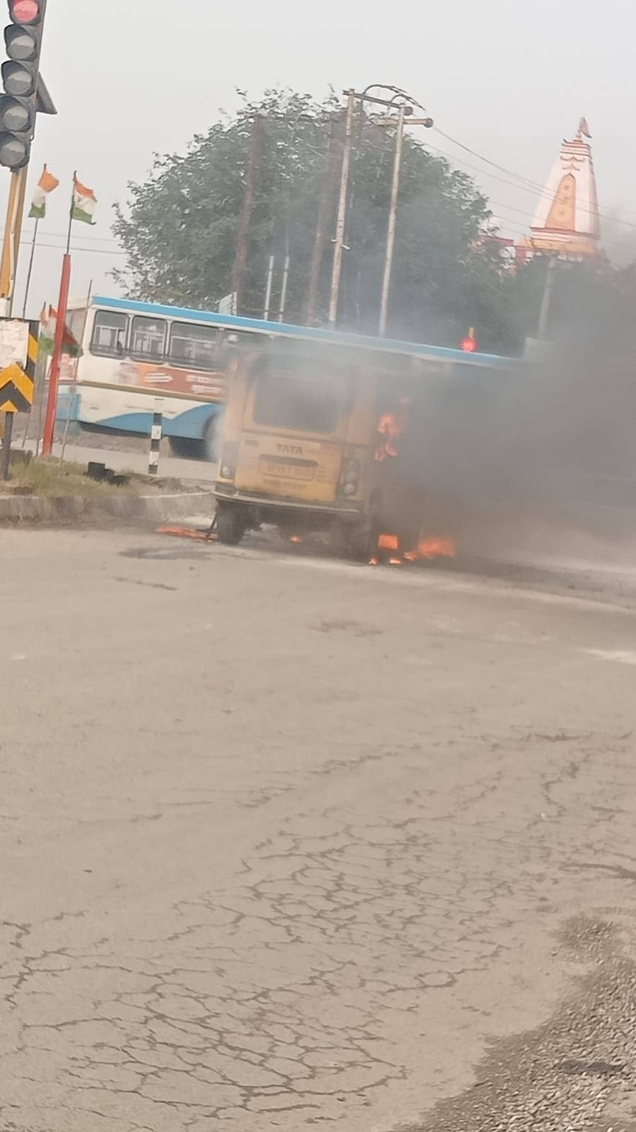 School van turns into ball of fire