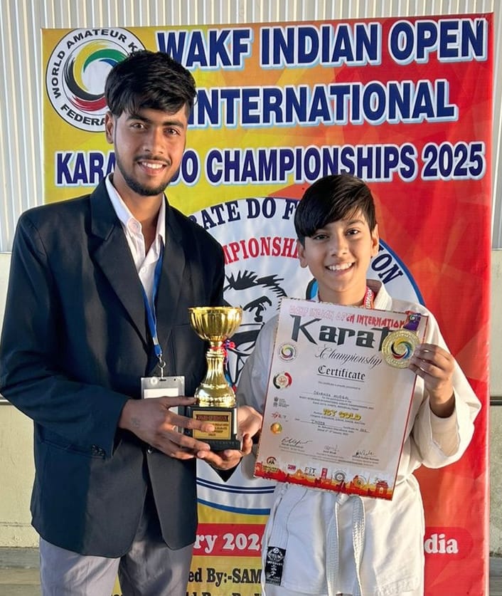 Devansh won gold medal in Indian Open International Karate Championship