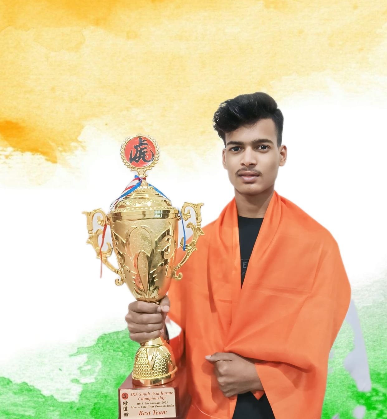Himanshu won two medals in South Asian Karate Championship
