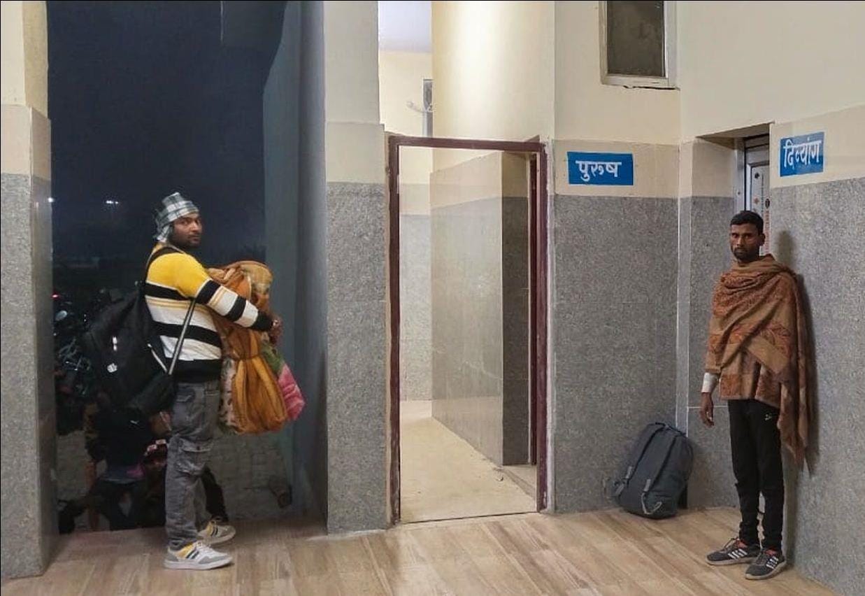 The deluxe toilet of the station started functioning as soon as the DM inquired