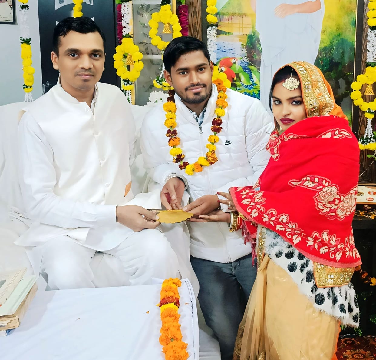 Devotees remember the Lord in the ongoing Maha Akhand Jaap for happiness and peace.