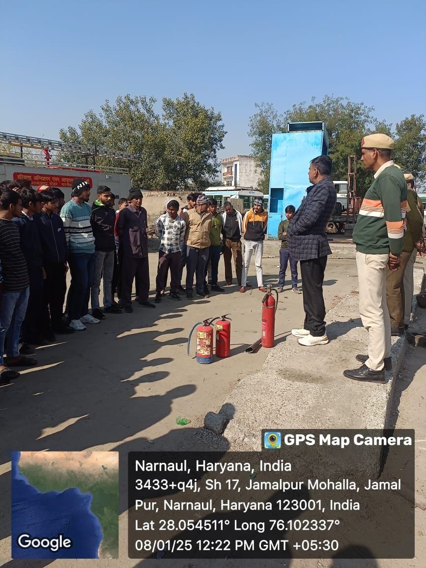 Information about fire fighting equipment given through mock drill