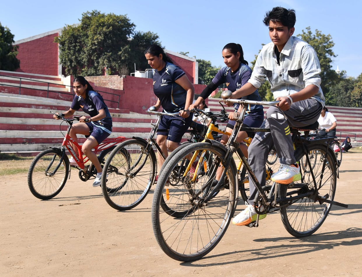 Poonam was first in cycle race and Munesh was first in 100 meter race