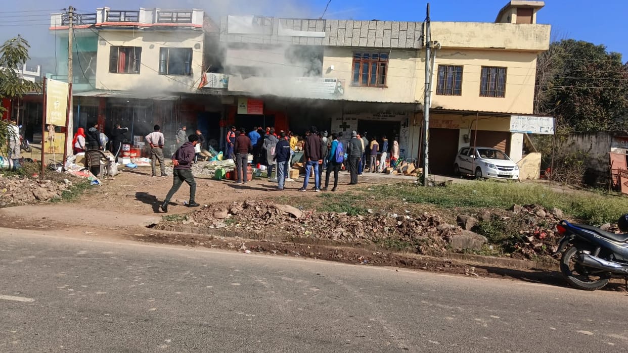 Fire in shop in Mandli Village