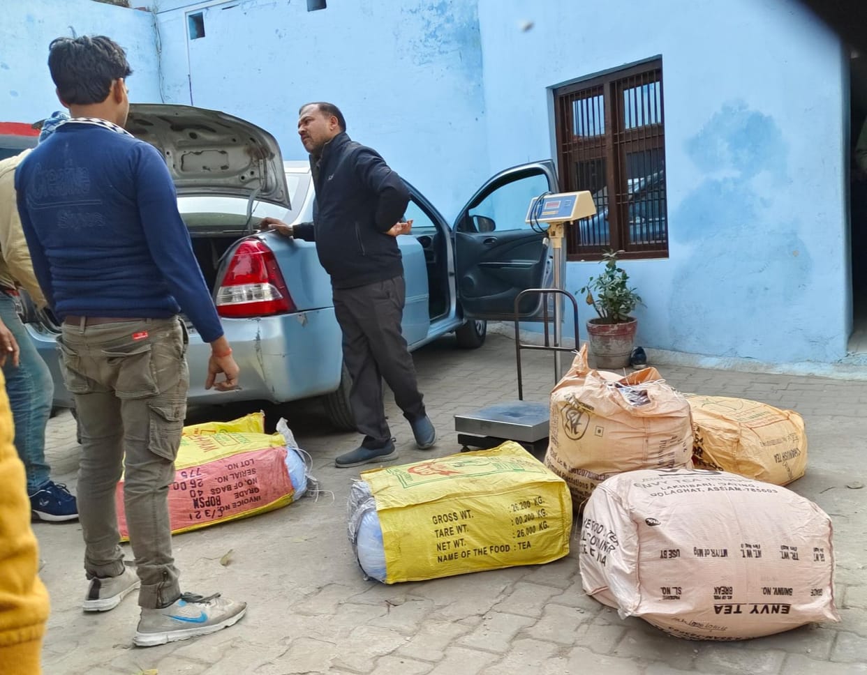 During checking, police caught 10 bags of peppermint kept in the car.