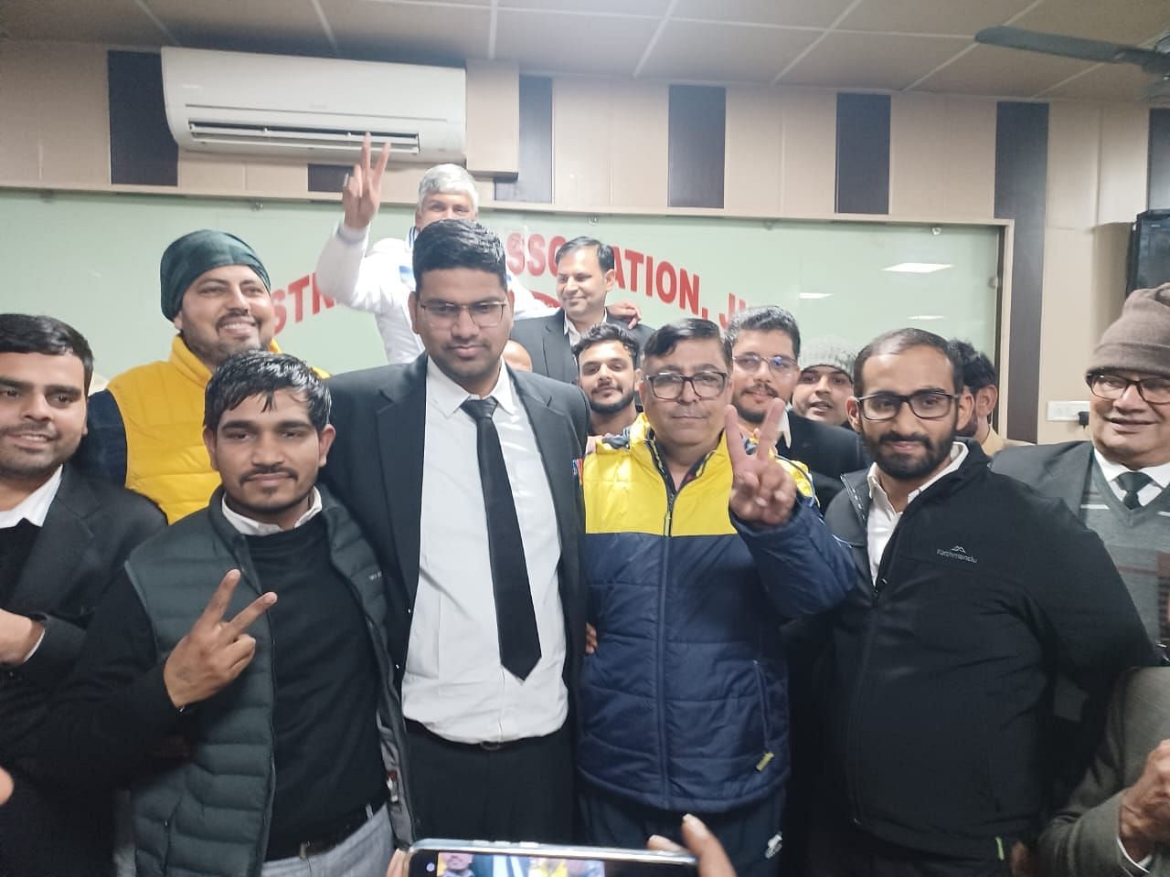 District Bar Association President's turban tied on Vikas Lohan's head
