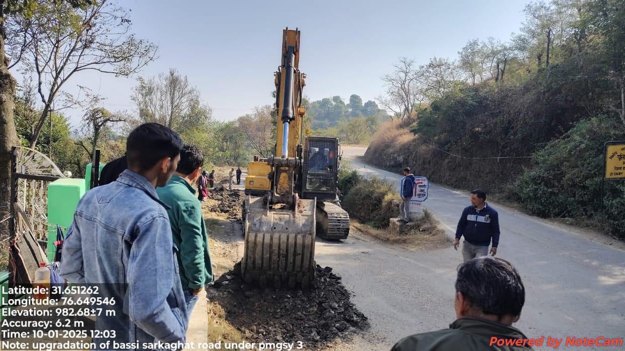 Work on expansion of Bassi-Bhareri road started in Bheranj.