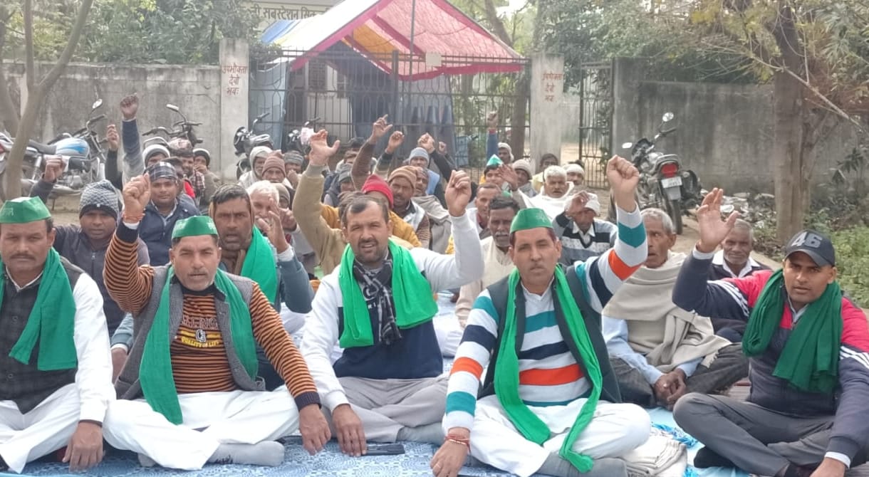 Farmers staged a sit-in protest at the power station