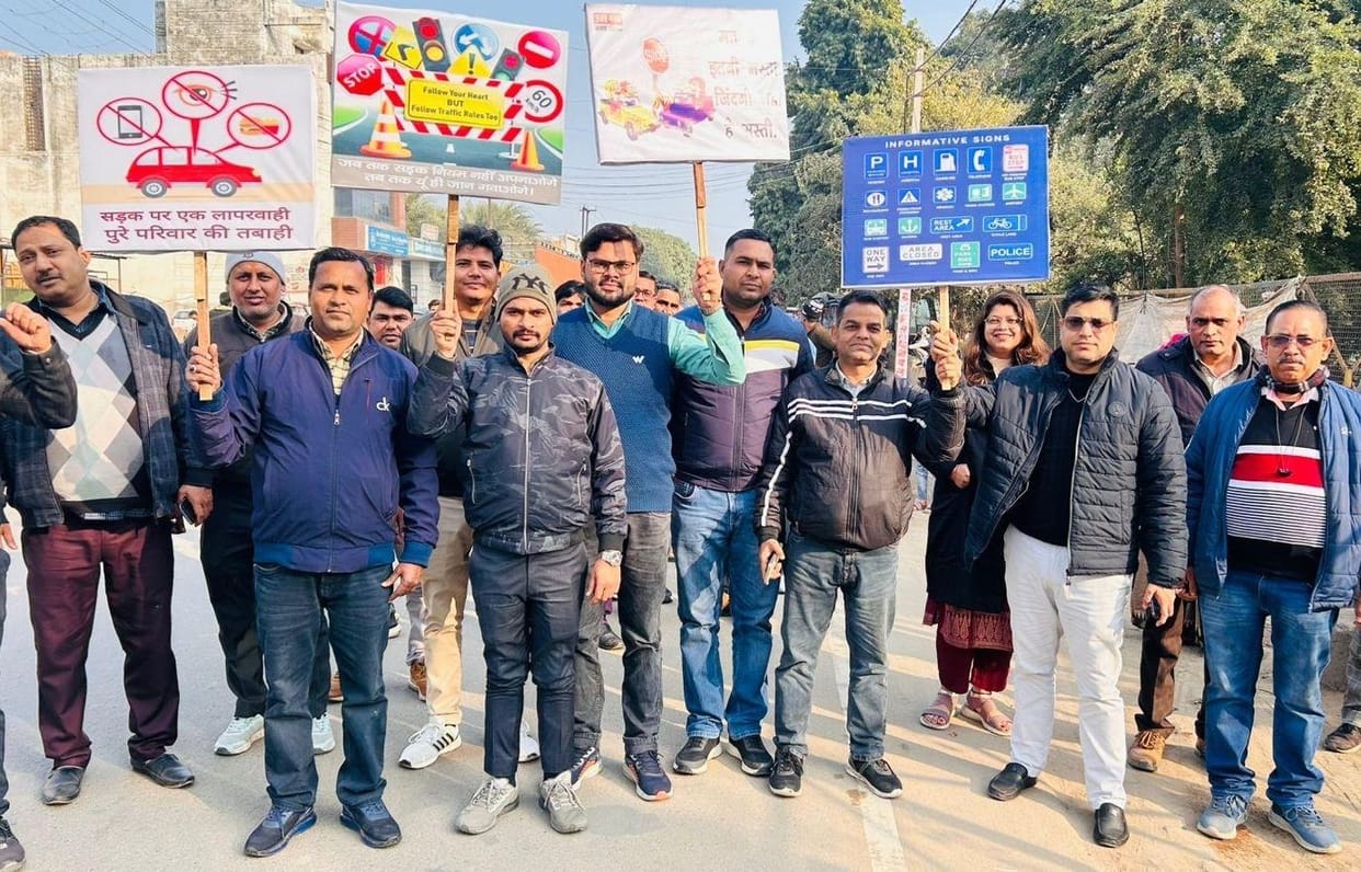 Rally taken out for creating awareness about traffic rules