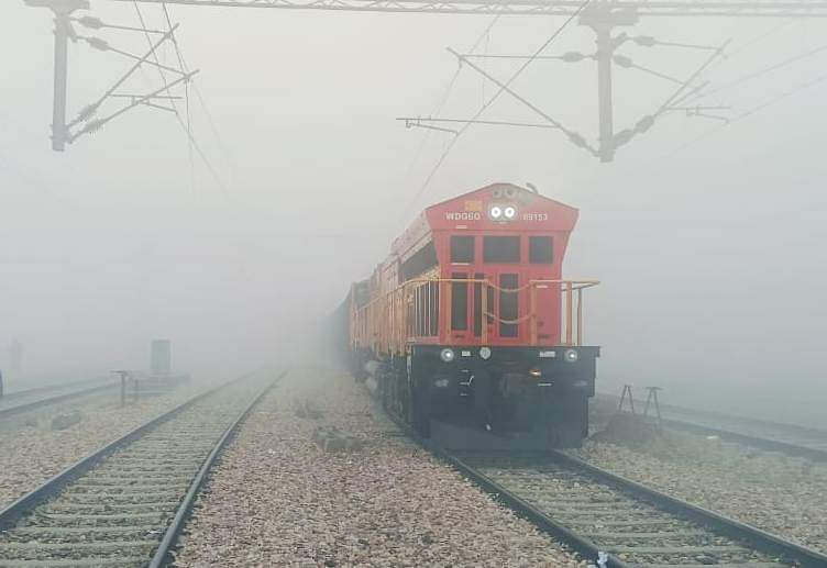 Fog affected rail traffic passengers waited for hours at the station