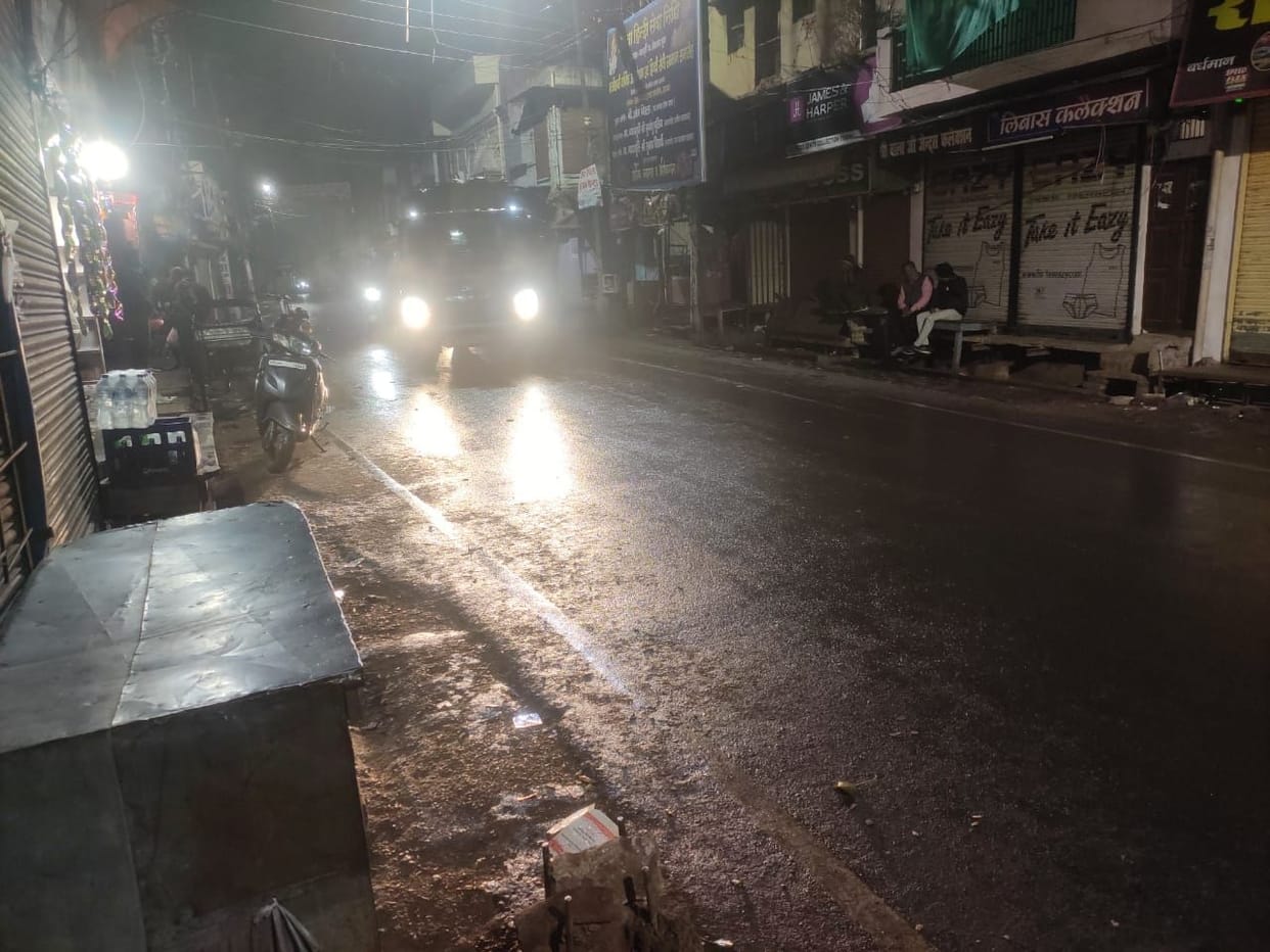 There was mud due to rain and power failure in half the city.