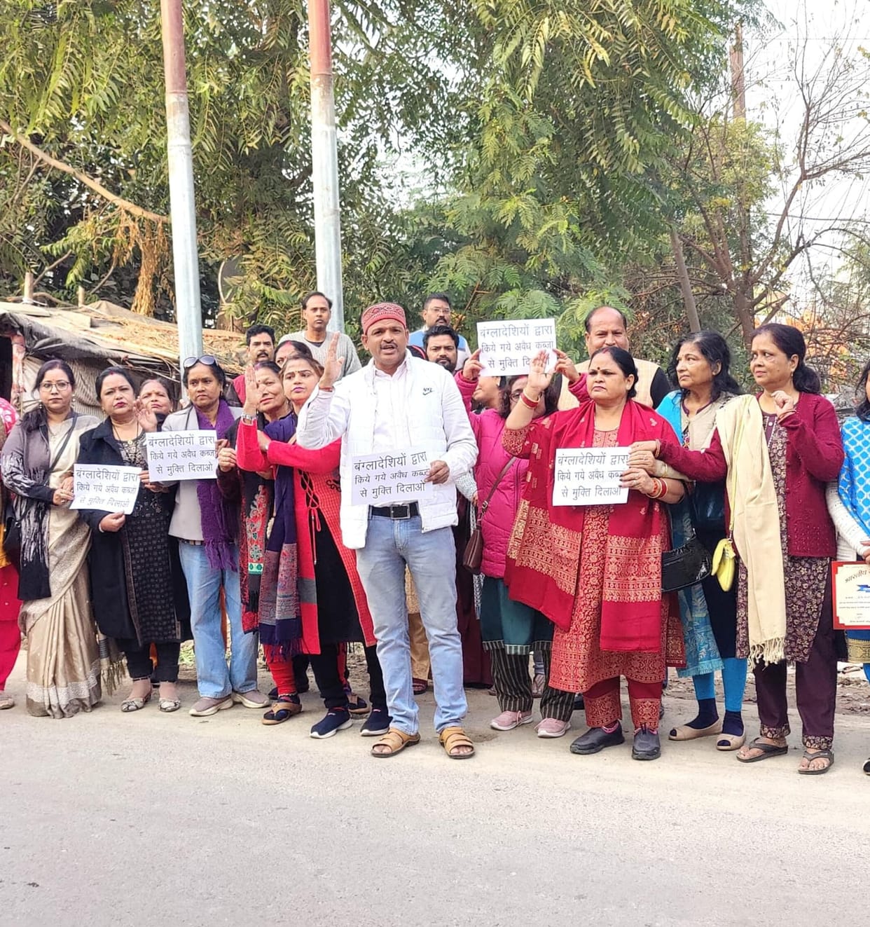 Protest against the occupiers in Rajajipuram
