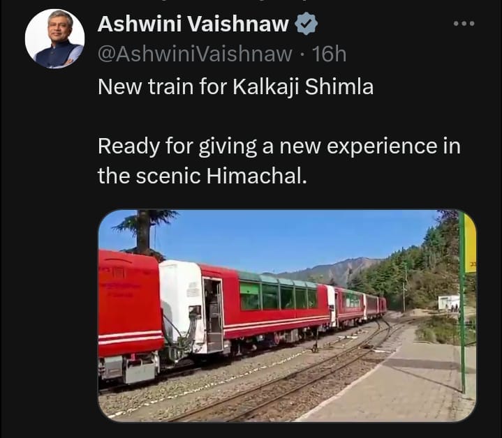 Railway Minister shared video of Panoramic Vistadome toy train