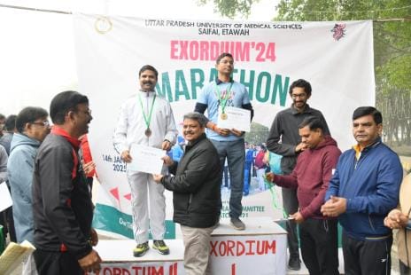 Dr Vinay and Nupur stood first in the marathon