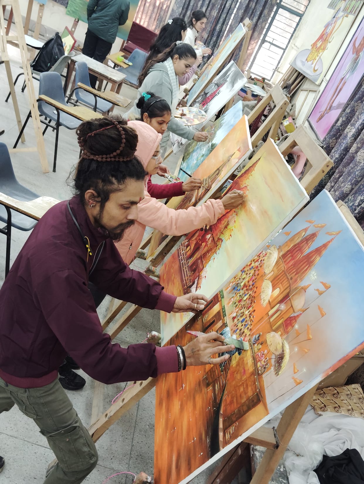 The faith of Maha Kumbh engraved on canvas