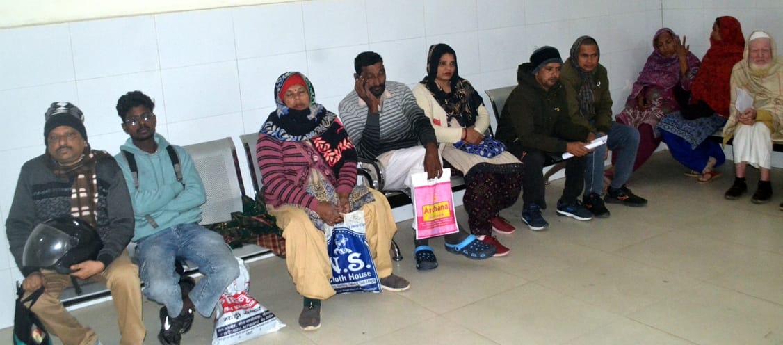 Patients shivering in the hospital, doctors taking away the cold with heaters